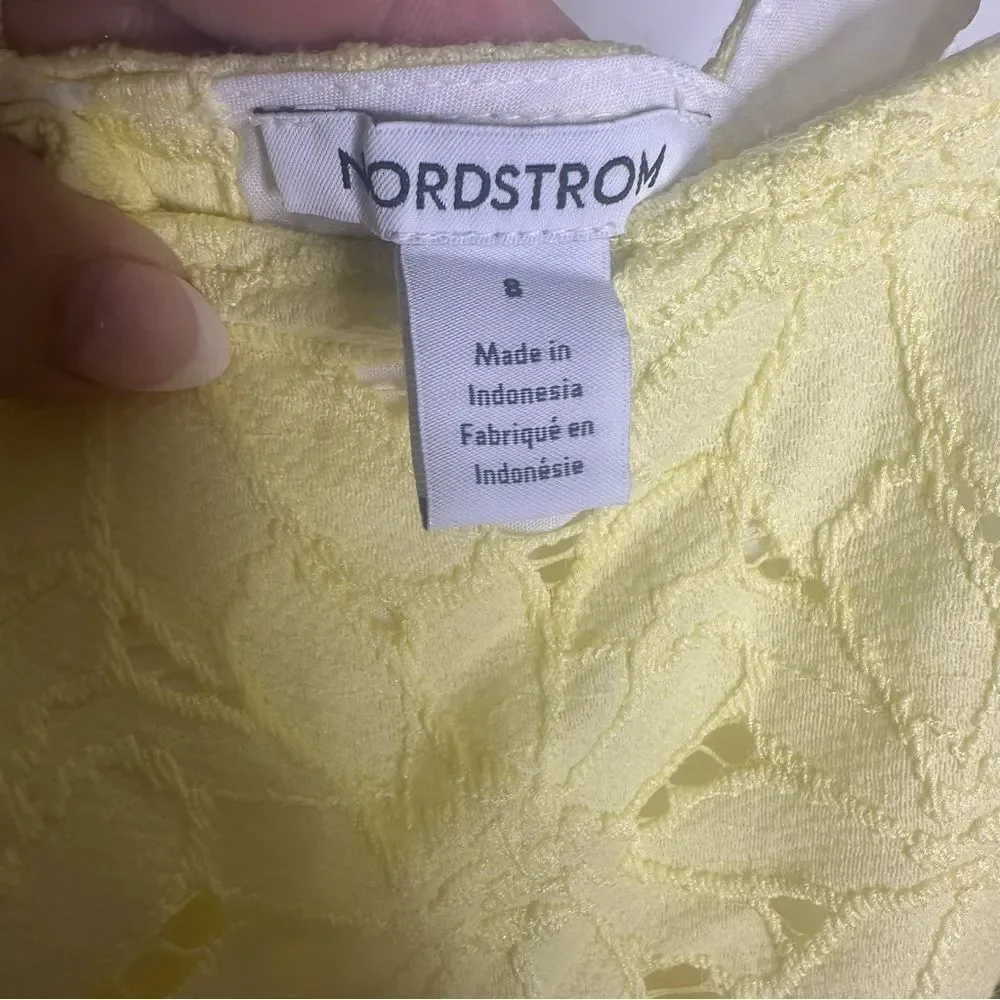 Nordstrom Yellow Girls Sleeveless Square Neck Sundress size 8 (m1)